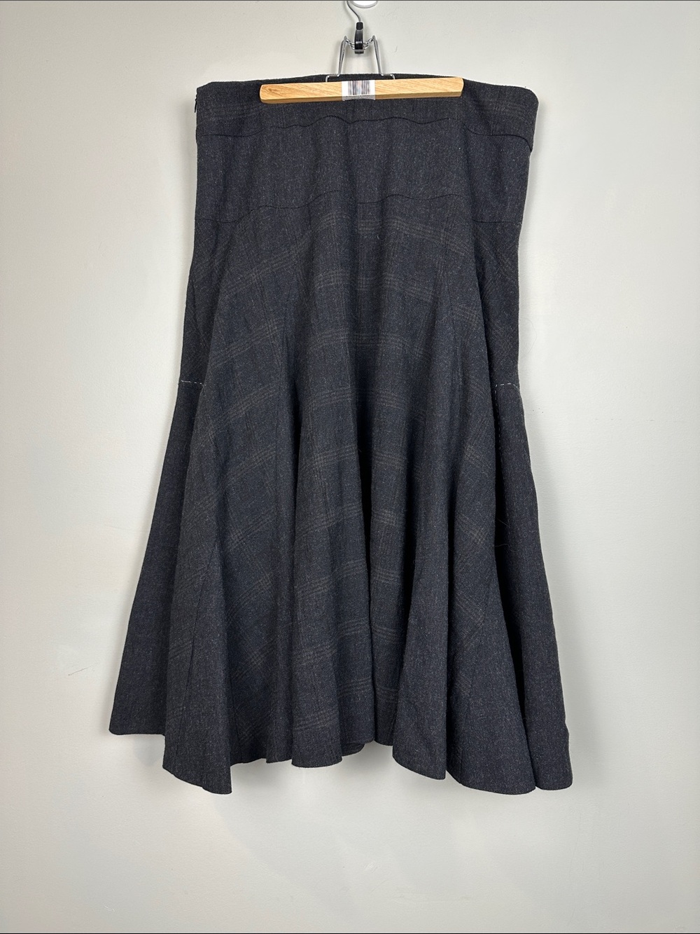 INFINITIF wool blend skirt minimalist A-line Grandmacore peasant - Picture 6 of 13